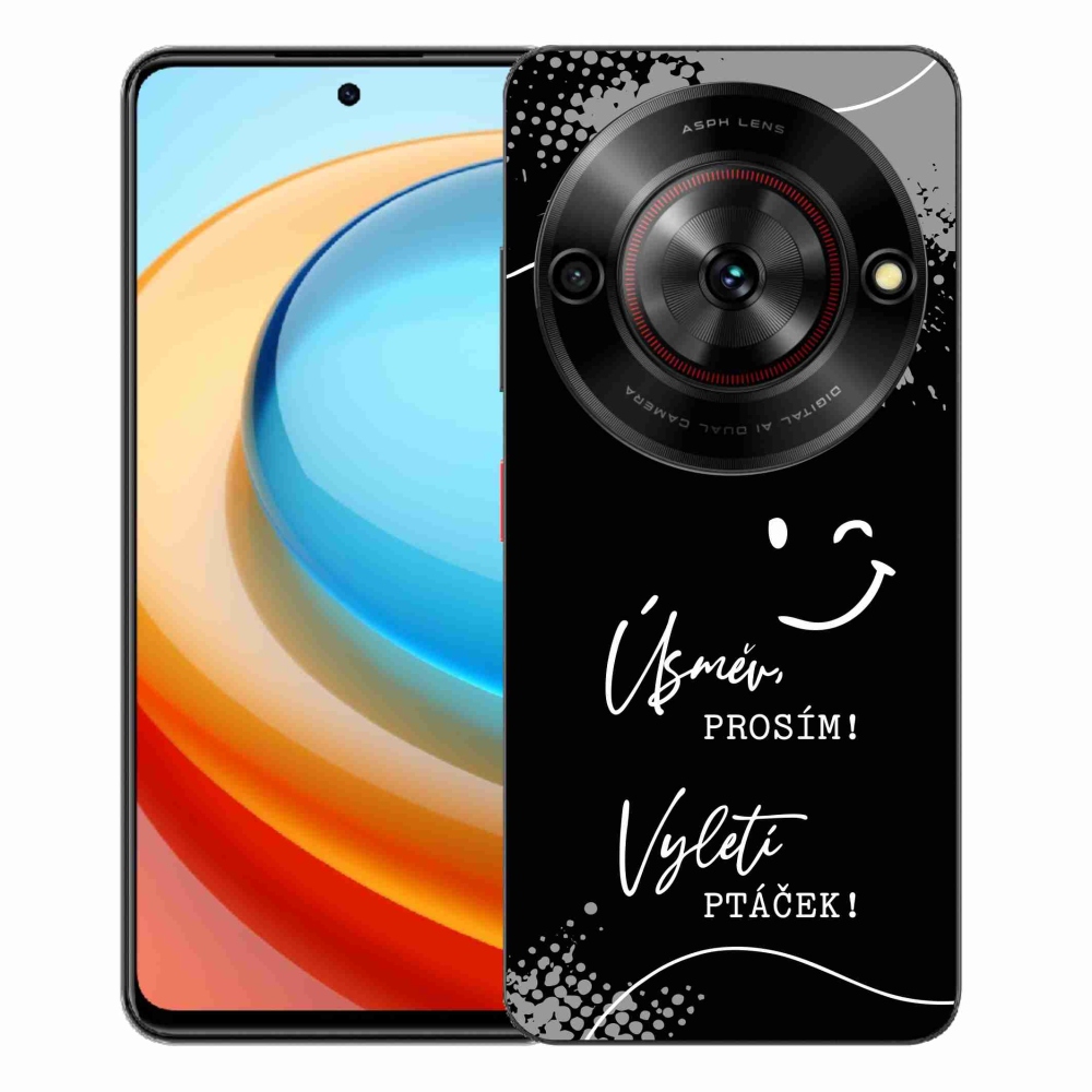 Gélový kryt mmCase na ZTE Blade A75 - vtipný text 4 čierne pozadie