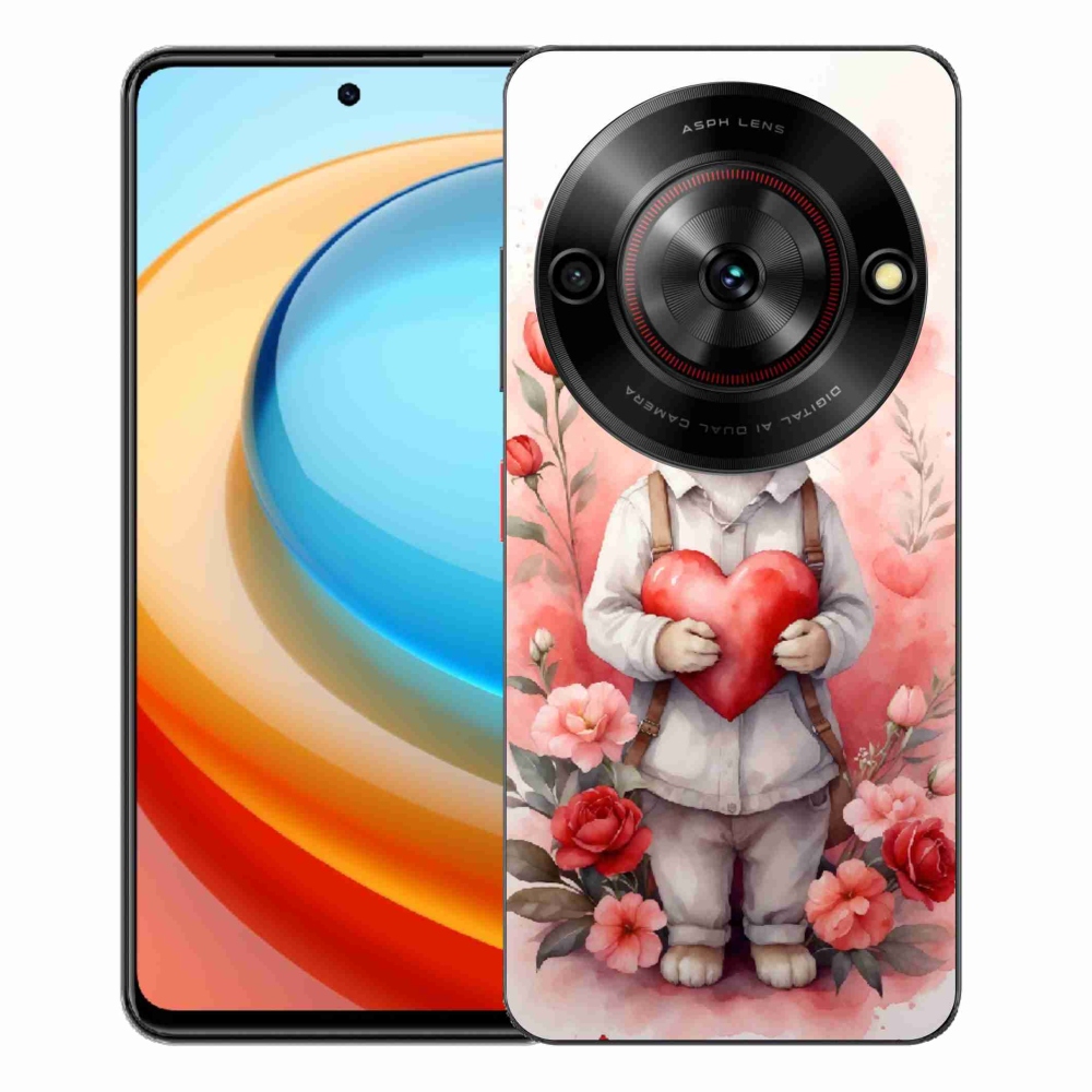Gélový kryt mmCase na ZTE Blade A75 - zajac so srdiečkom
