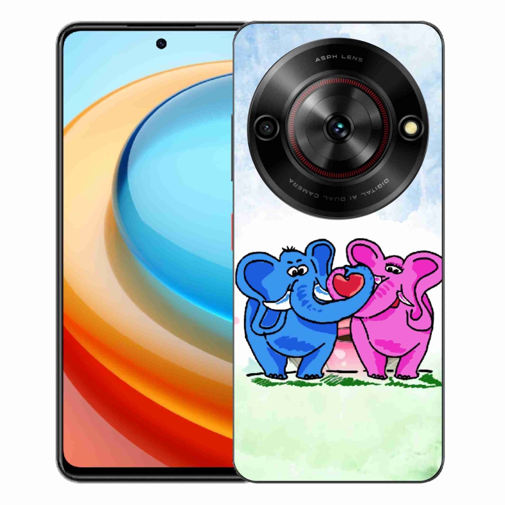 Gélový kryt mmCase na ZTE Blade A75 - zamilovaní slony