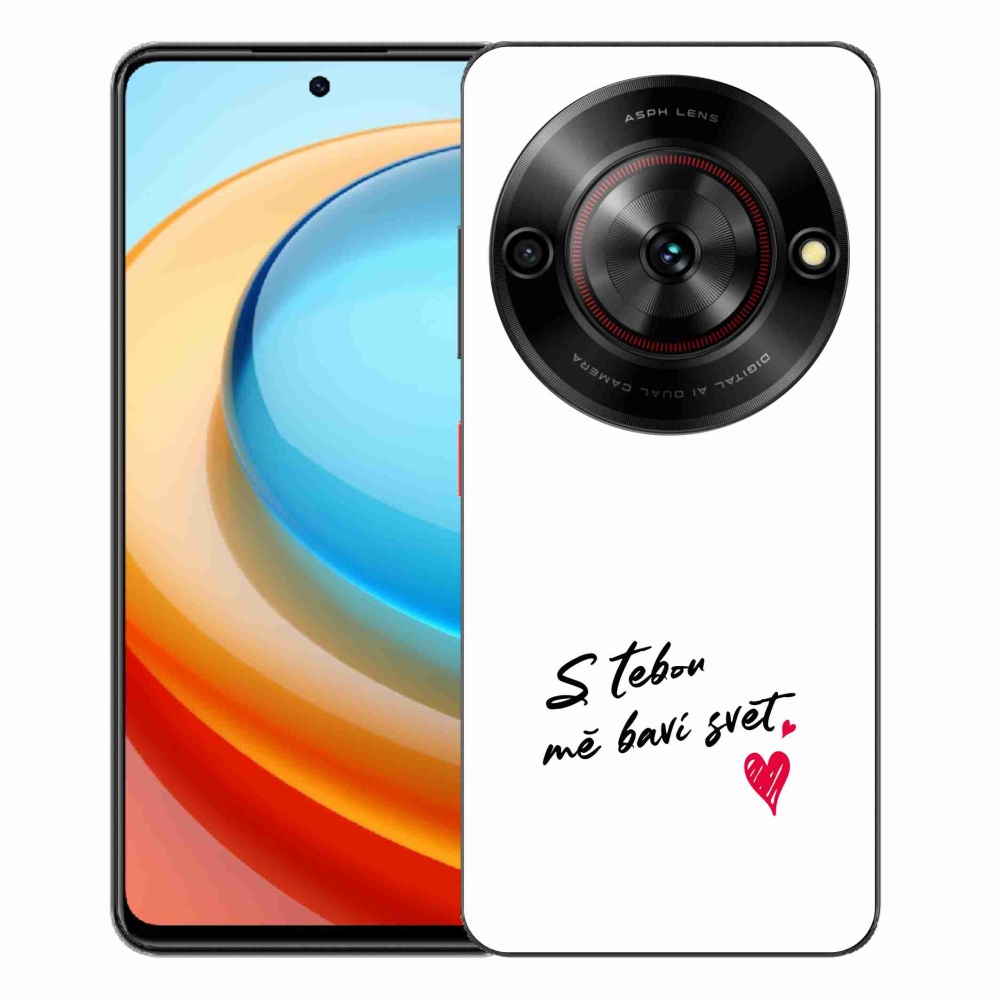 Gélový kryt mmCase na ZTE Blade A75 - zamilovaný text 1 biele pozadie