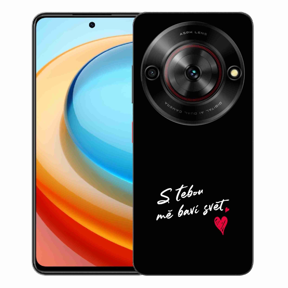 Gélový kryt mmCase na ZTE Blade A75 - zamilovaný text 1 čierne pozadie