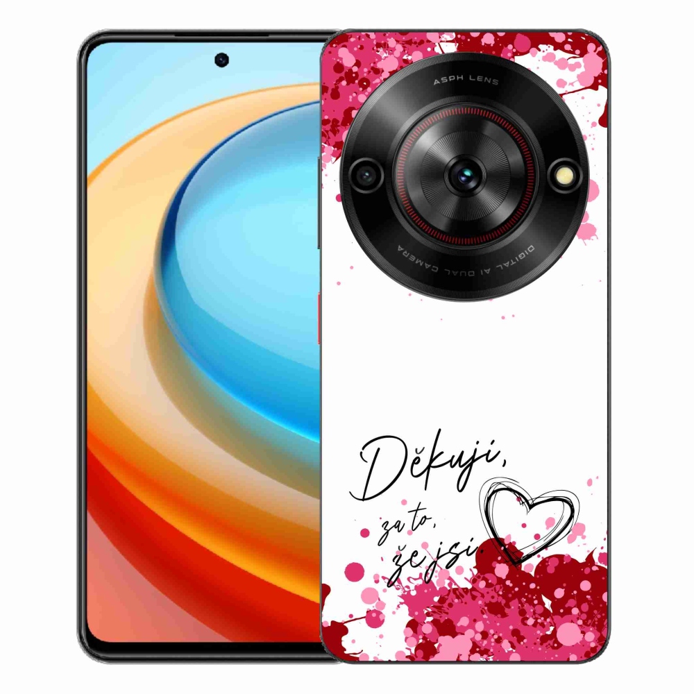 Gélový kryt mmCase na ZTE Blade A75 - zamilovaný text 2 biele pozadie