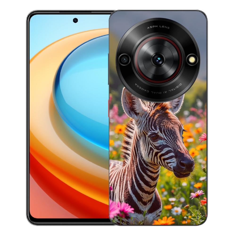 Gélový kryt mmCase na ZTE Blade A75 - zebra na lúke