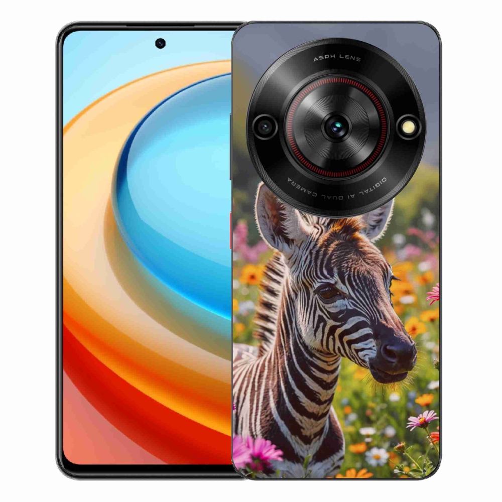 Gélový kryt mmCase na ZTE Blade A75 - zebra na lúke