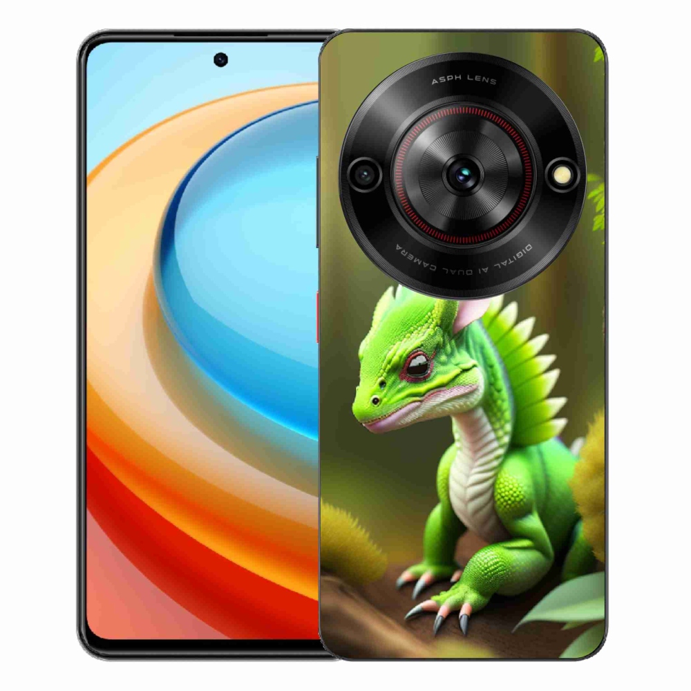 Gélový kryt mmCase na ZTE Blade A75 - zelený dráčik
