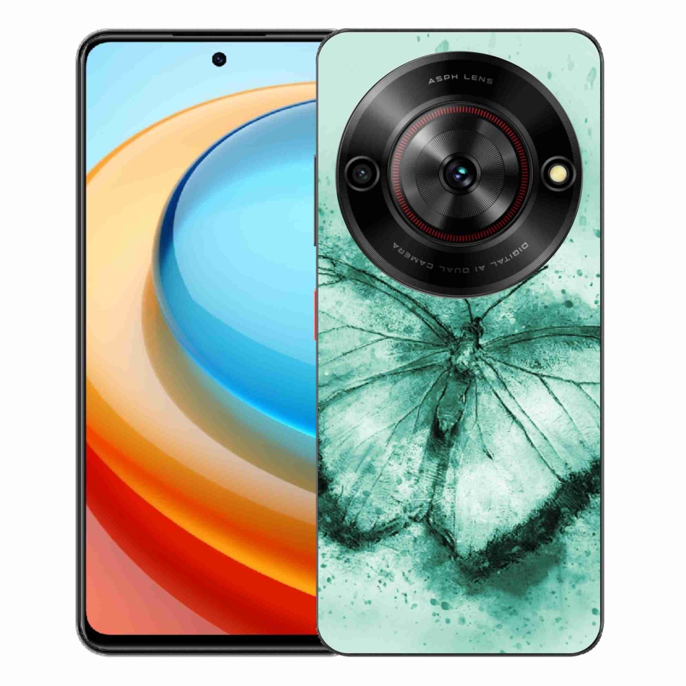 Gélový kryt mmCase na ZTE Blade A75 - zelený motýľ