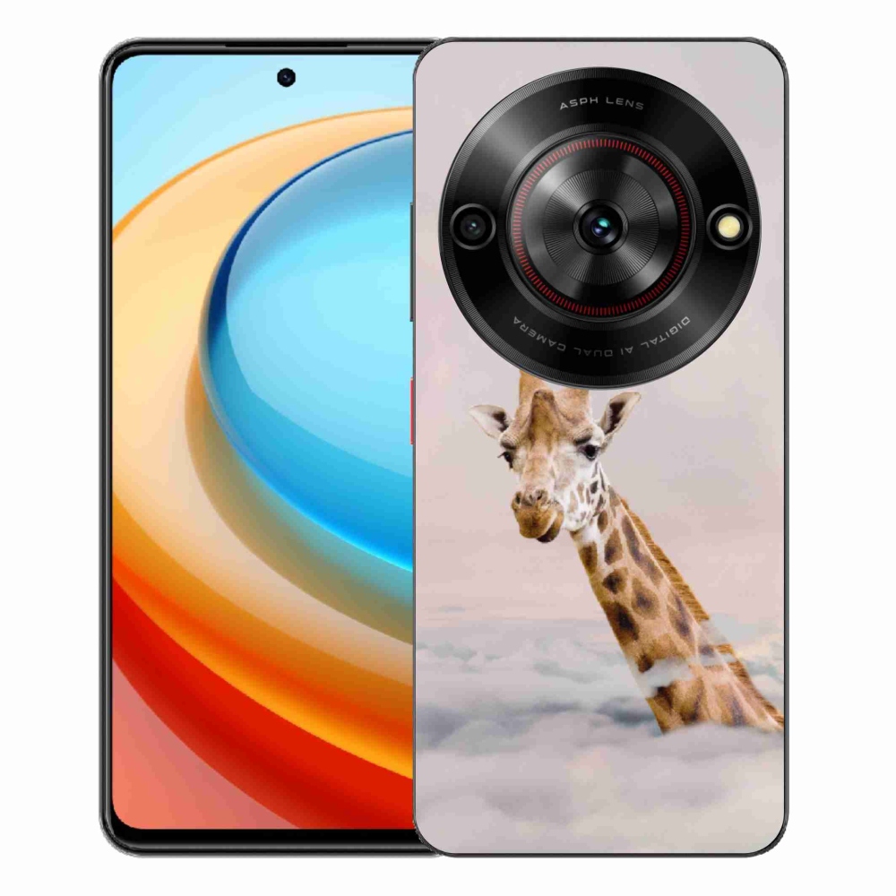Gélový kryt mmCase na ZTE Blade A75 - žirafa v oblakoch