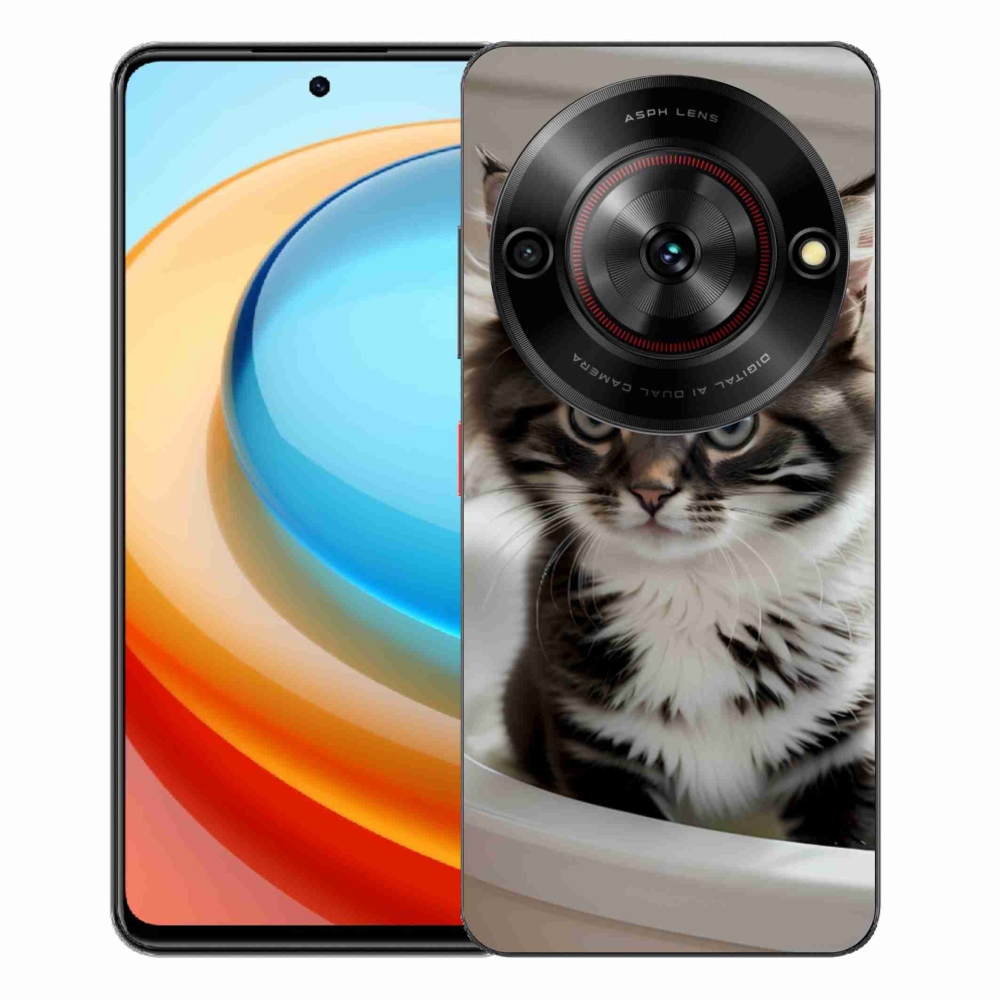 Gélový kryt mmCase na ZTE Blade A75 - zvedavé mačiatko