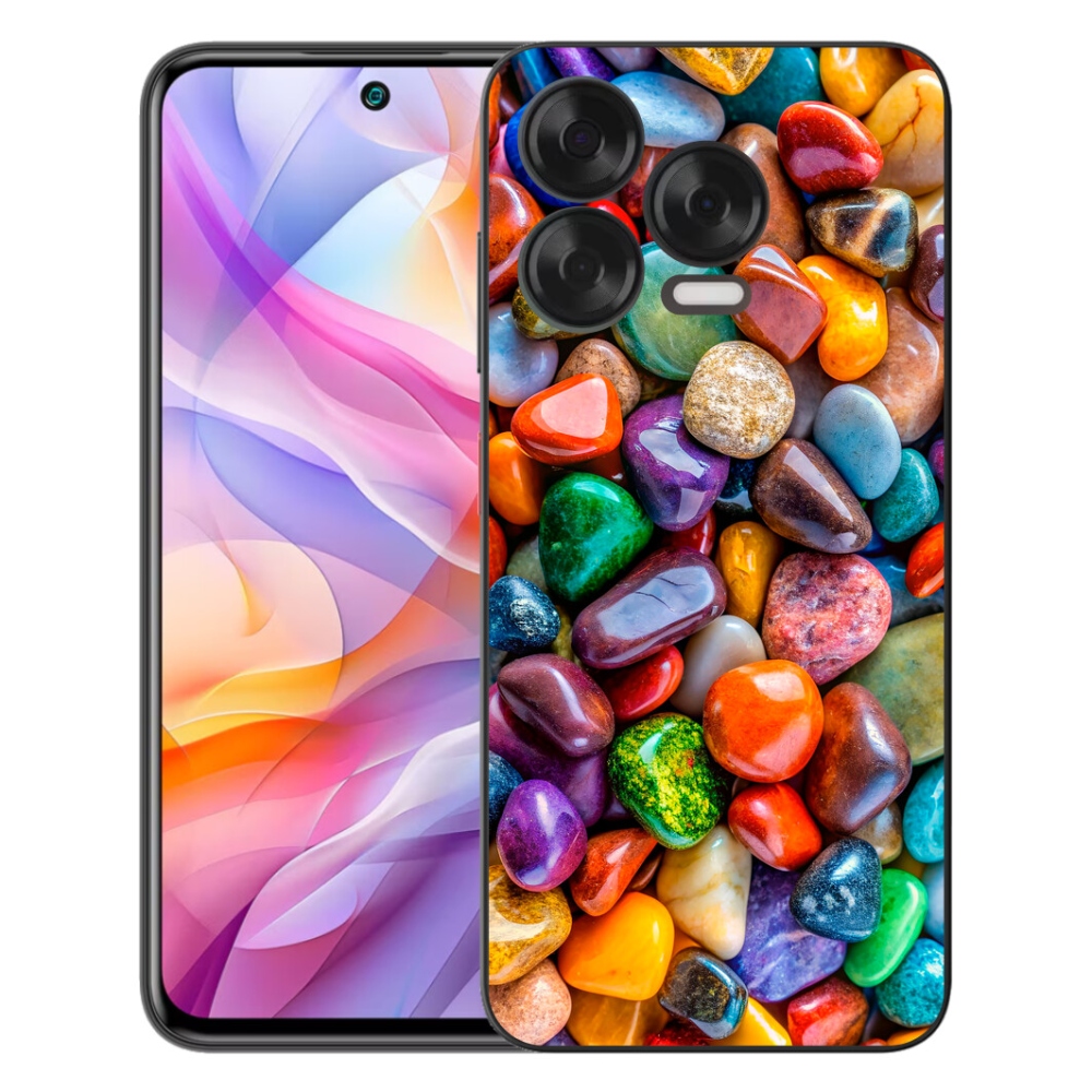 Gélový kryt mmCase na ZTE Blade V70 Vita - farebné kamienky