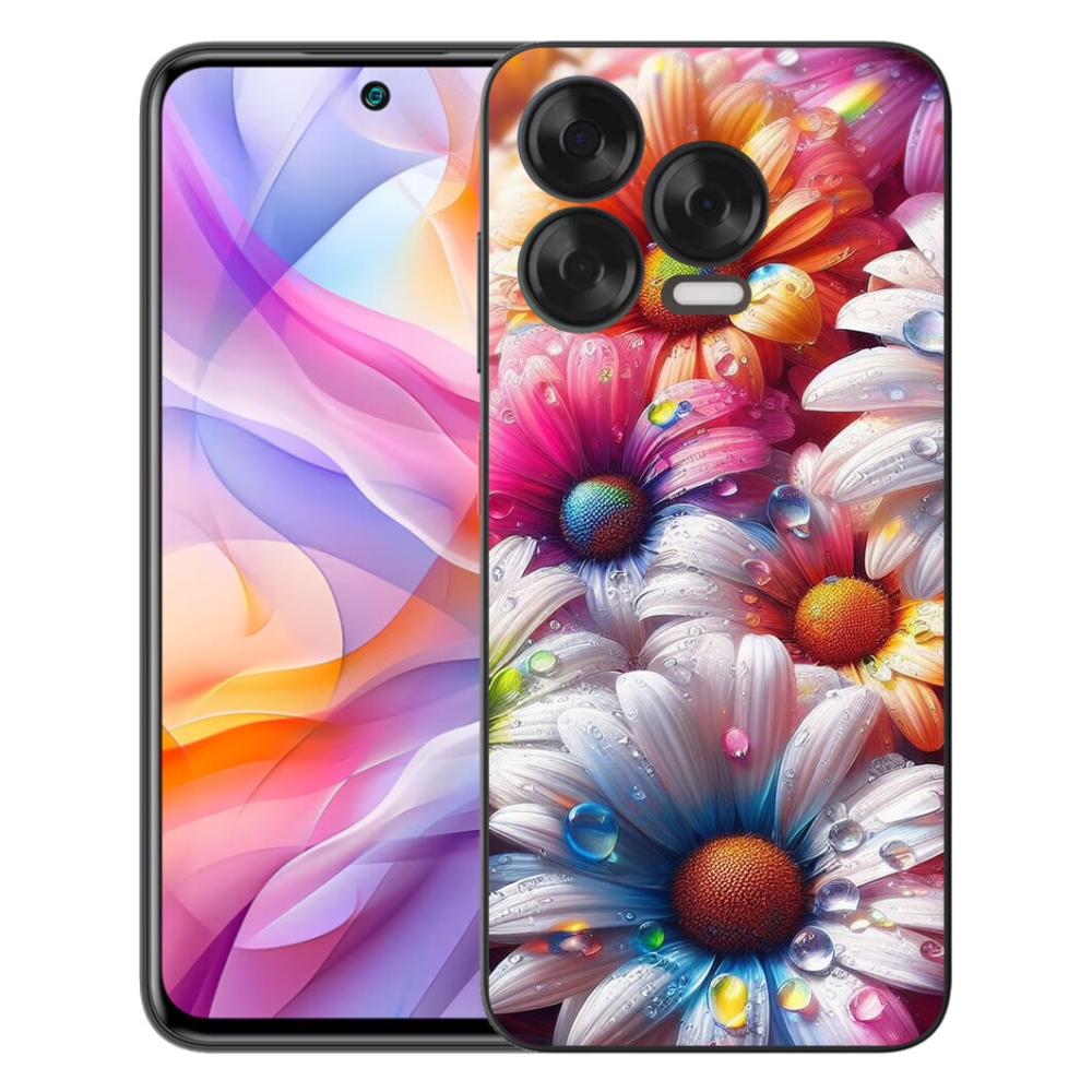 Gélový kryt mmCase na ZTE Blade V70 Vita - farebné margaréty