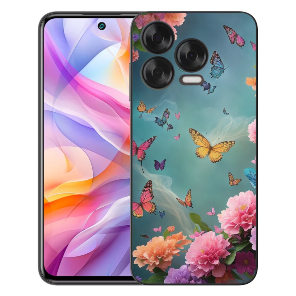 Gélový kryt mmCase na ZTE Blade V70 Vita - farebné kvety a motýle