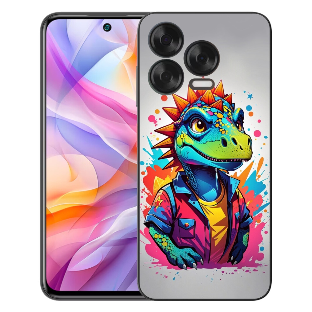 Gélový kryt mmCase na ZTE Blade V70 Vita - farebný dinosaurus