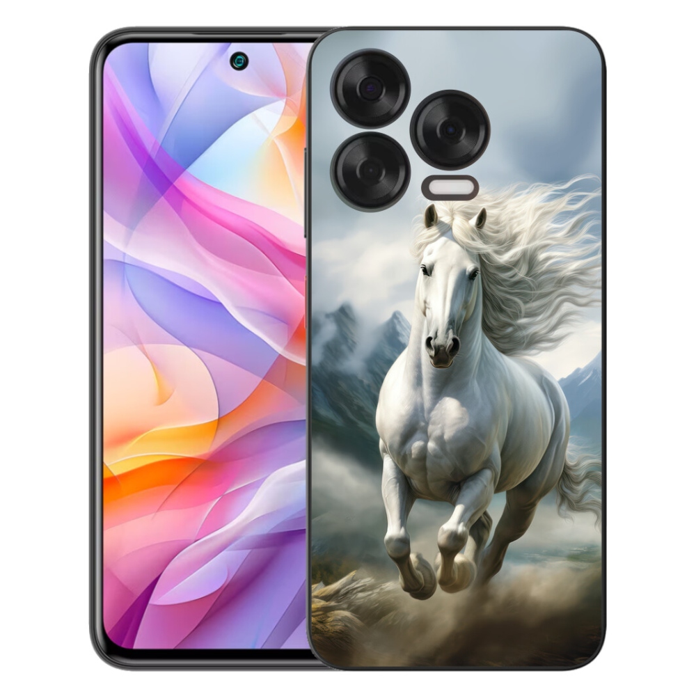 Gélový kryt mmCase na ZTE Blade V70 Vita - bežiaci biely kôň 3