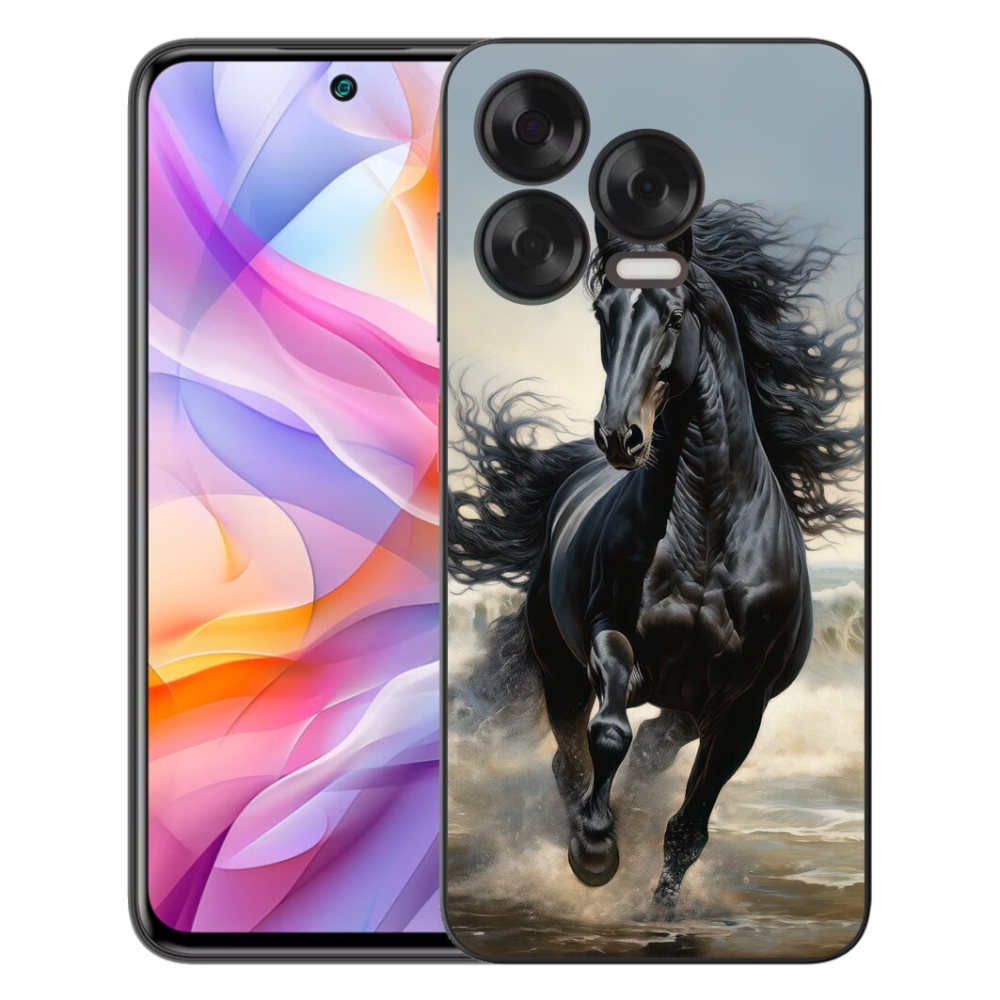 Gélový kryt mmCase na ZTE Blade V70 Vita - bežiaci čierny kôň