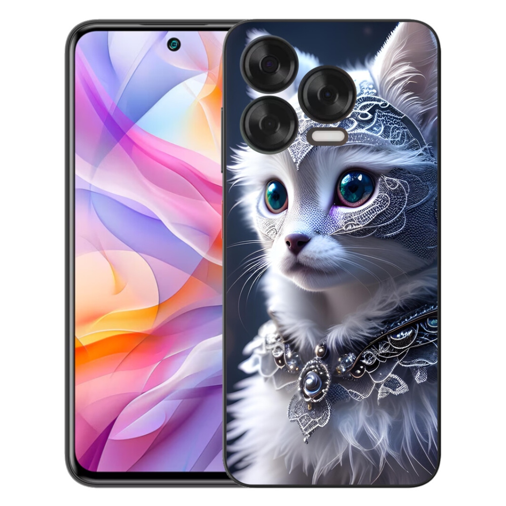 Gélový kryt mmCase na ZTE Blade V70 Vita - biela mačka