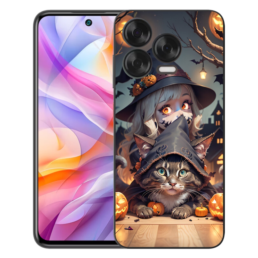 Gélový kryt mmCase na ZTE Blade V70 Vita - čarodejnica s mačkou