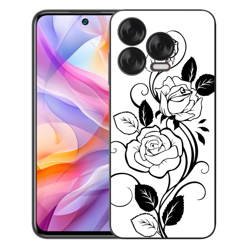 Gélový kryt mmCase na ZTE Blade V70 Vita - čiernobiela ruža