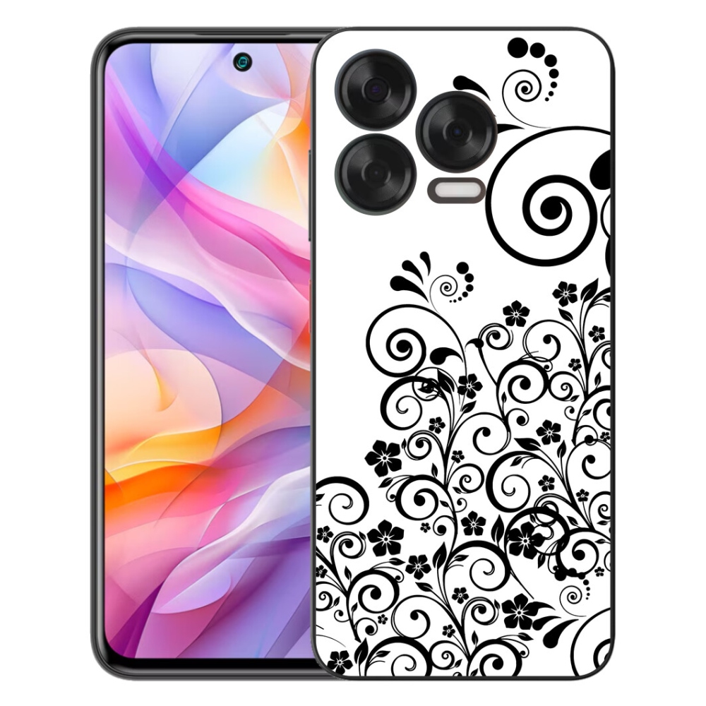 Gélový kryt mmCase na ZTE Blade V70 Vita - čiernobiele kvetinové vzory