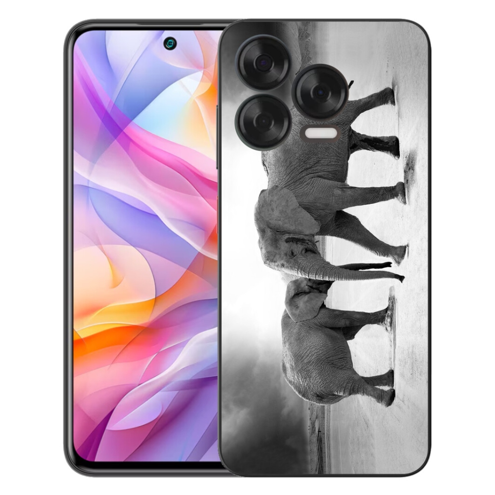 Gélový kryt mmCase na ZTE Blade V70 Vita - čiernobieli slony