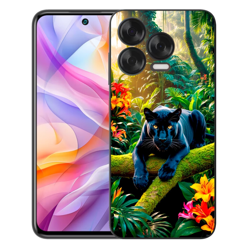 Gélový kryt mmCase na ZTE Blade V70 Vita - čierny panter v džungli