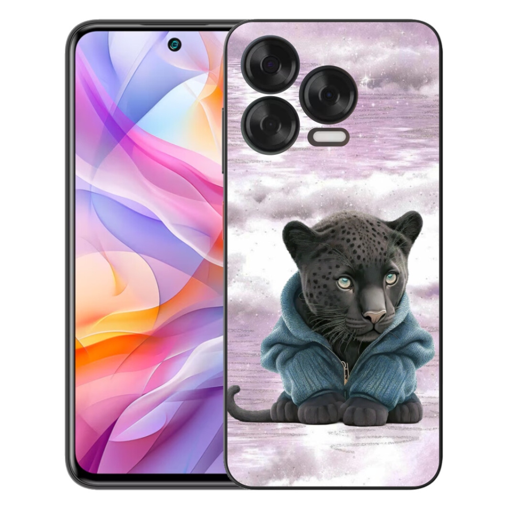 Gélový kryt mmCase na ZTE Blade V70 Vita - čierny panter vo svetri