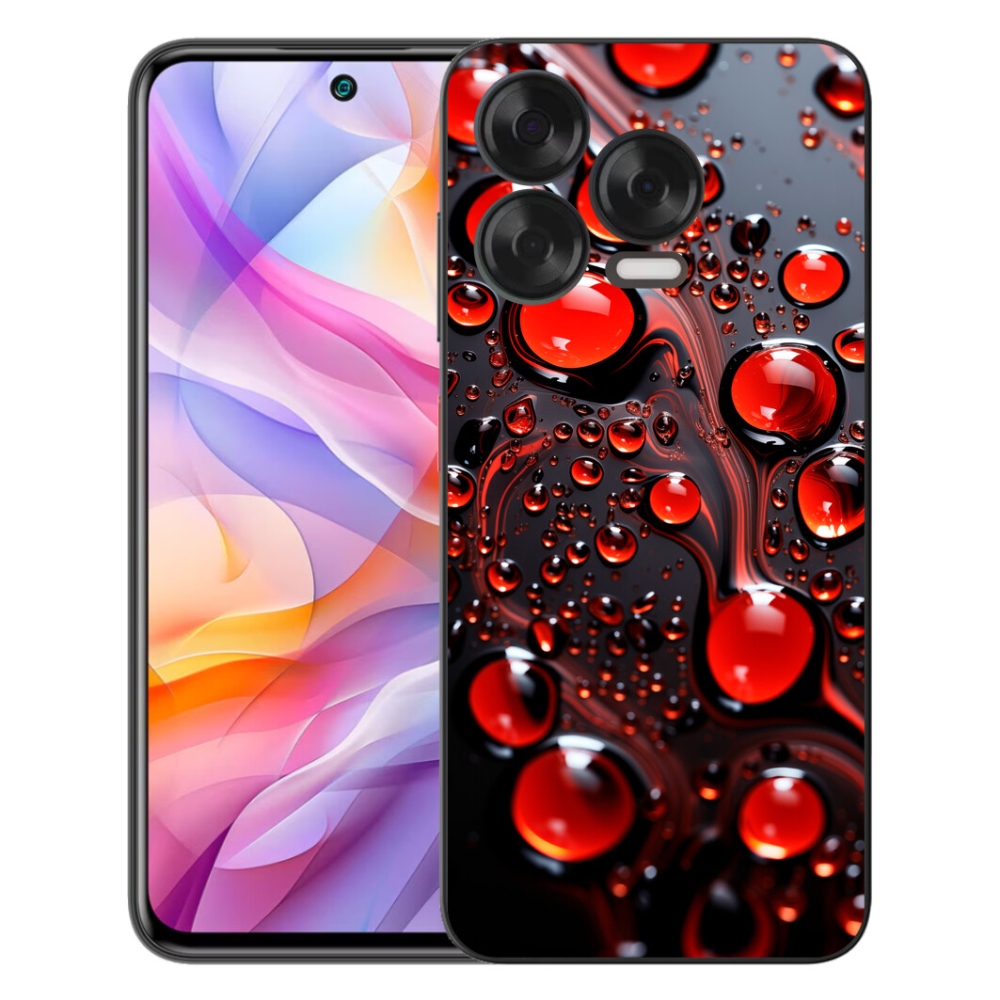 Gélový kryt mmCase na ZTE Blade V70 Vita - červené kvapky 2