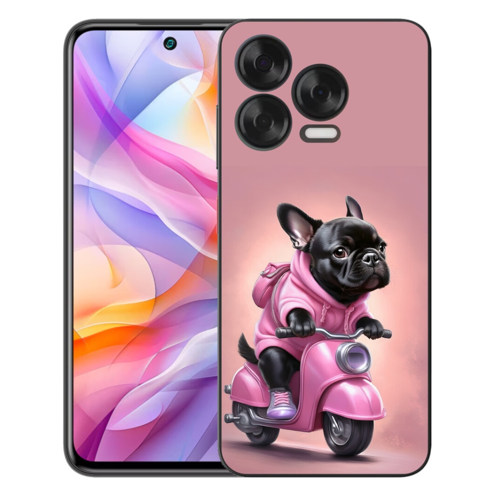 Gélový kryt mmCase na ZTE Blade V70 Vita - francúzsky buldoček na skútri