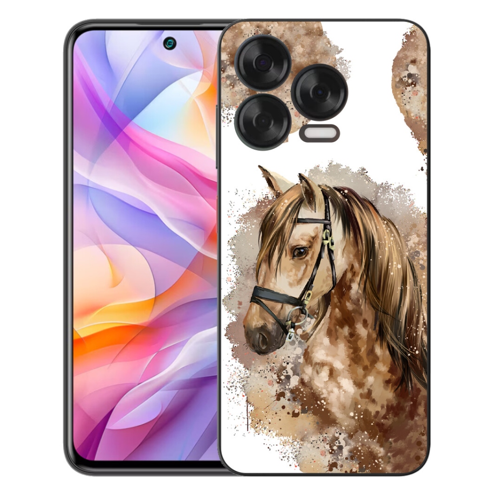 Gélový kryt mmCase na ZTE Blade V70 Vita - hnedý kreslený kôň