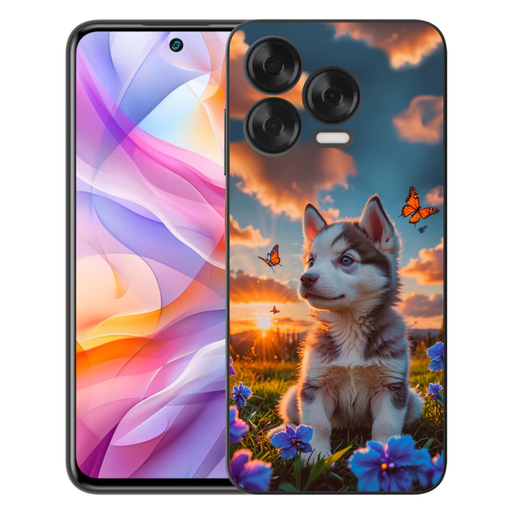 Gélový kryt mmCase na ZTE Blade V70 Vita - husky pri západe slnka