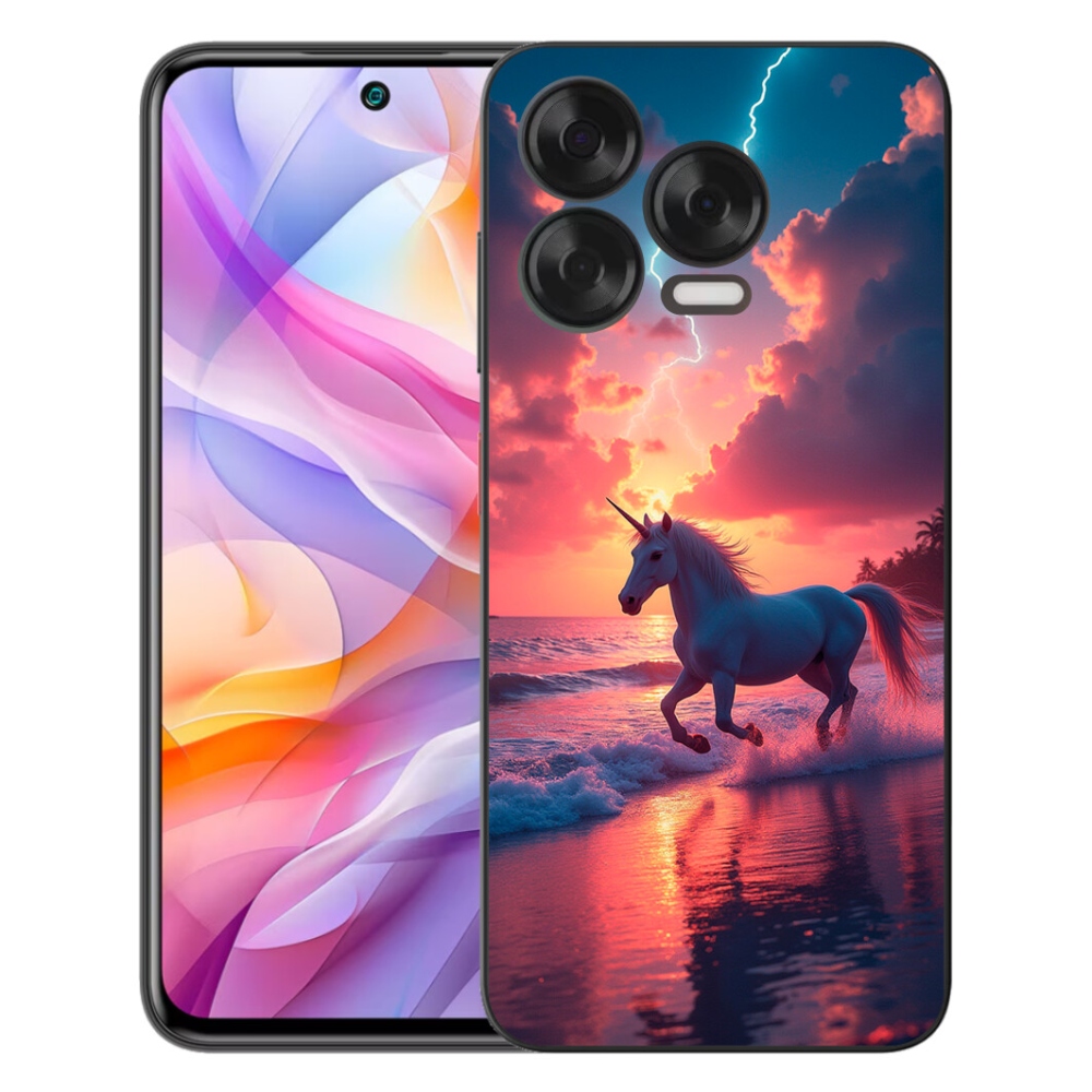 Gélový kryt mmCase na ZTE Blade V70 Vita - jednorožec na pláži