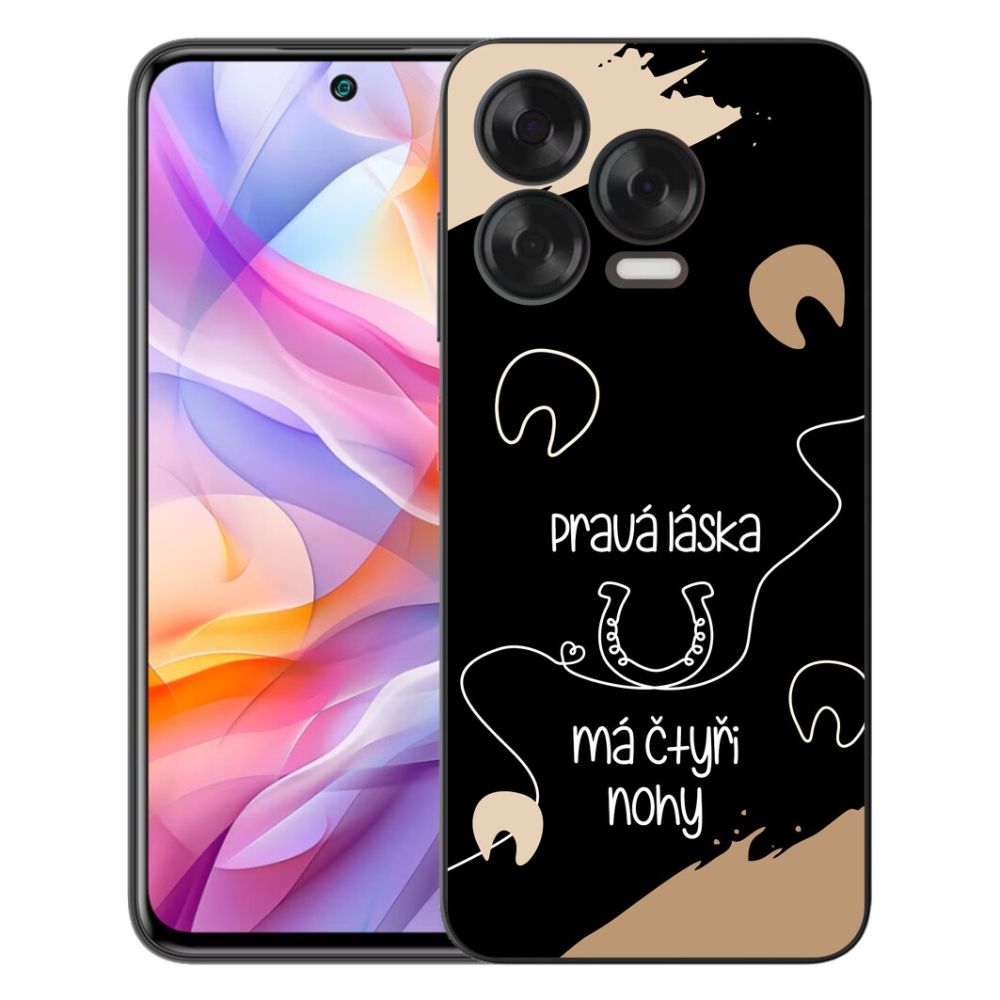 Gélový kryt mmCase na ZTE Blade V70 Vita - konský motív čierne pozadie