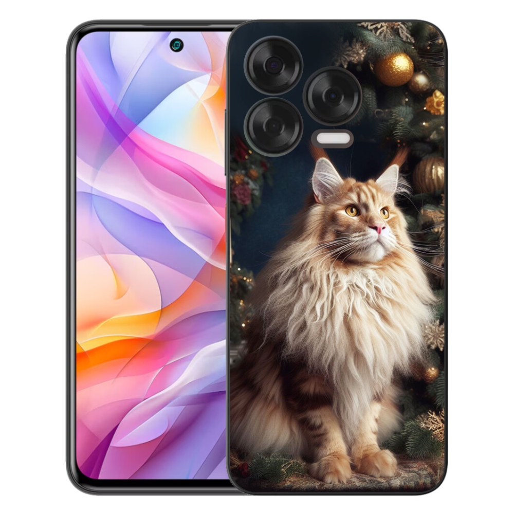 Gélový kryt mmCase na ZTE Blade V70 Vita - mačka pri stromčeku