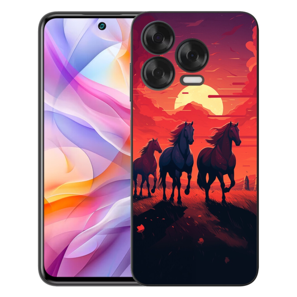 Gélový kryt mmCase na ZTE Blade V70 Vita - kone a západ slnka