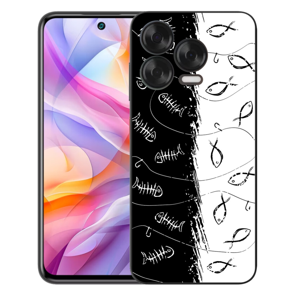 Gélový kryt mmCase na ZTE Blade V70 Vita - kostry a rybky