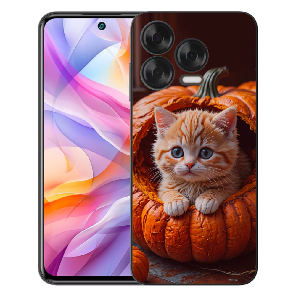 Gélový kryt mmCase na ZTE Blade V70 Vita - mačiatko a tekvica 2