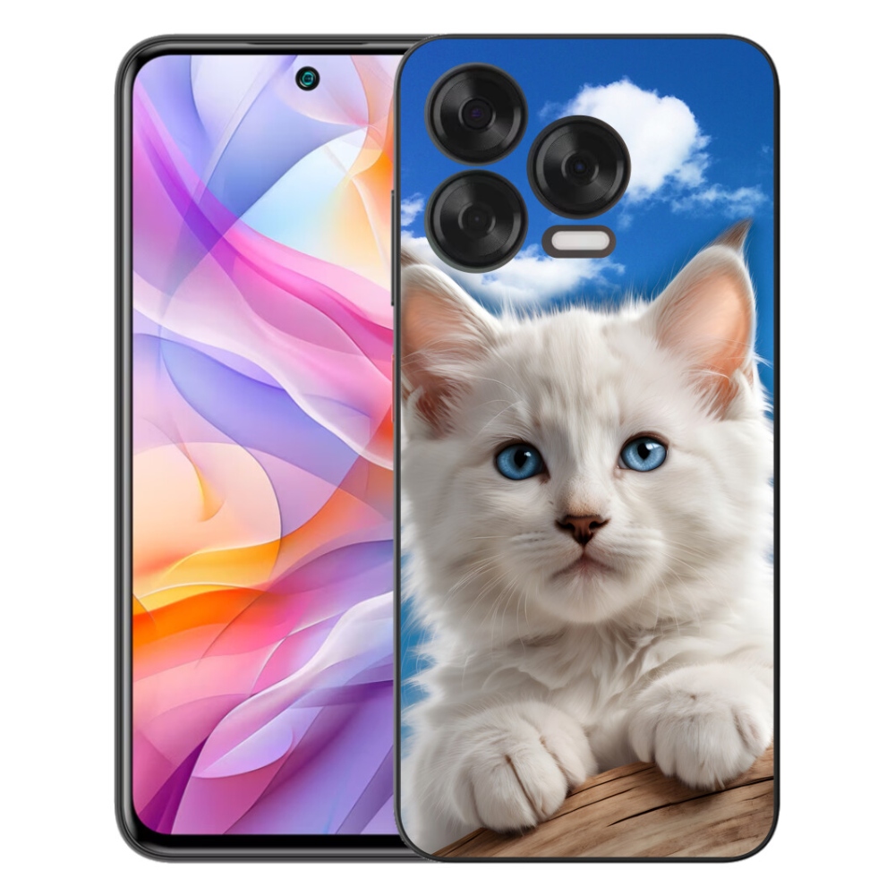 Gélový kryt mmCase na ZTE Blade V70 Vita - mačiatko a oblaky