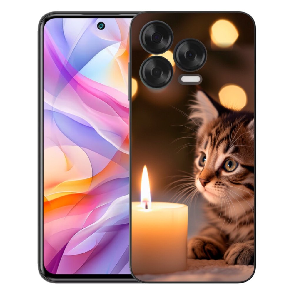 Gélový kryt mmCase na ZTE Blade V70 Vita - mačiatko a sviečka
