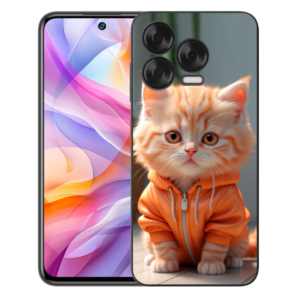Gélový kryt mmCase na ZTE Blade V70 Vita - mačiatko v mikine