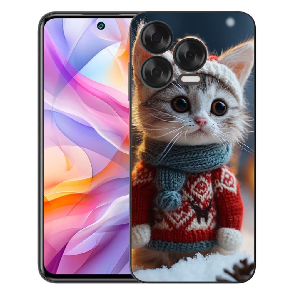 Gélový kryt mmCase na ZTE Blade V70 Vita - mačiatko vo svetri