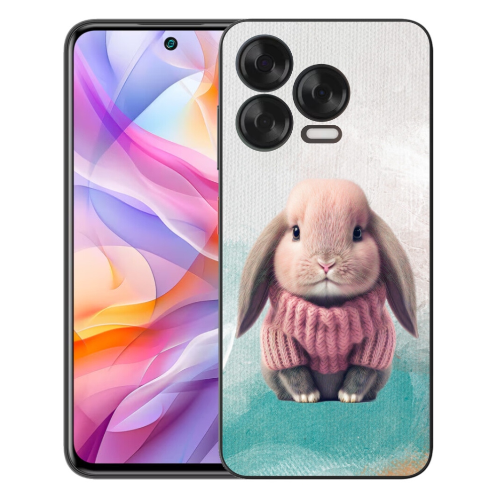 Gélový kryt mmCase na ZTE Blade V70 Vita - zajačik vo svetri