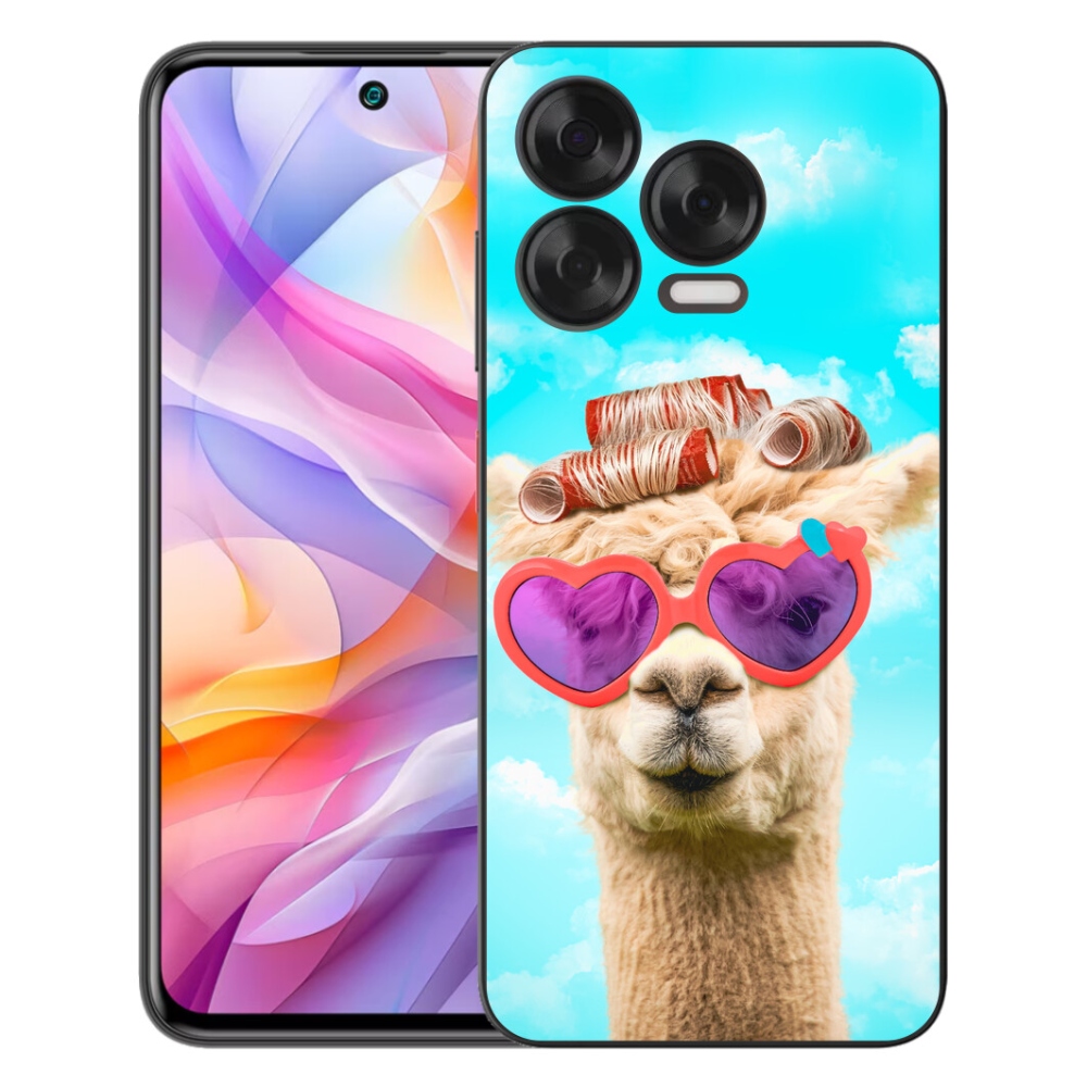 Gélový kryt mmCase na ZTE Blade V70 Vita - lama s okuliarmi