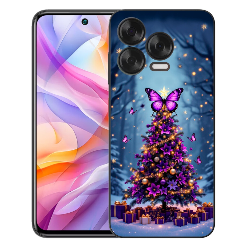Gélový kryt mmCase na ZTE Blade V70 Vita - motýlí vianočný stromček