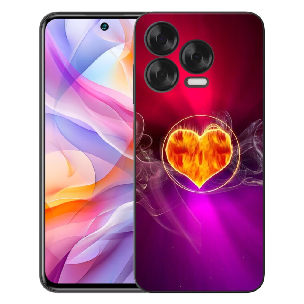 Gélový kryt mmCase na ZTE Blade V70 Vita - ohnivé srdce