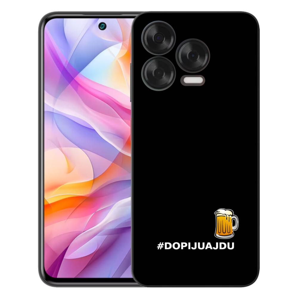 Gélový kryt mmCase na ZTE Blade V70 Vita - pivný motív 1 čierne pozadie