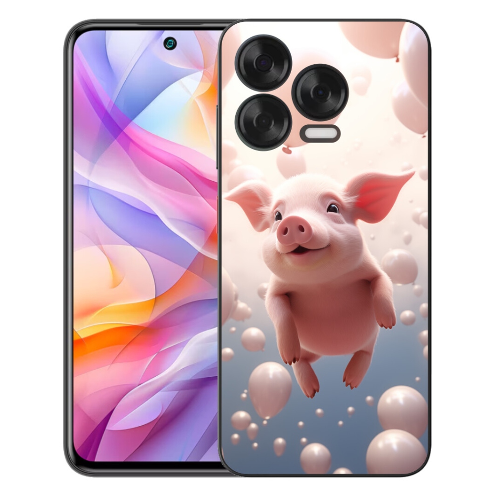 Gélový kryt mmCase na ZTE Blade V70 Vita - prasiatko s balónikmi