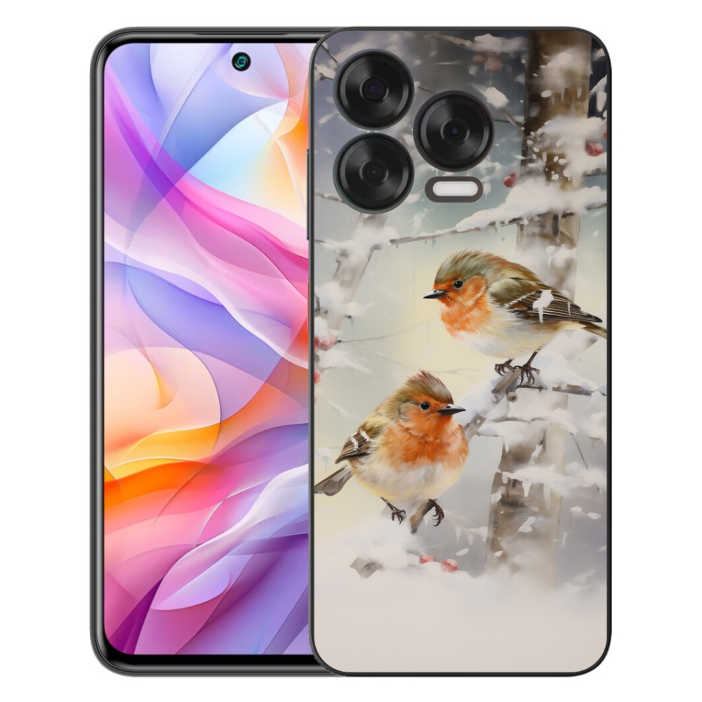 Gélový kryt mmCase na ZTE Blade V70 Vita - vtáčiky v zime