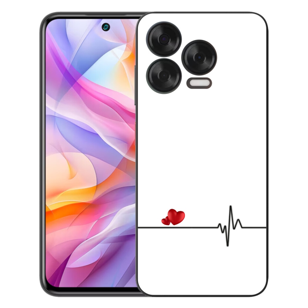 Gélový kryt mmCase na ZTE Blade V70 Vita - srdce a tep biele pozadie