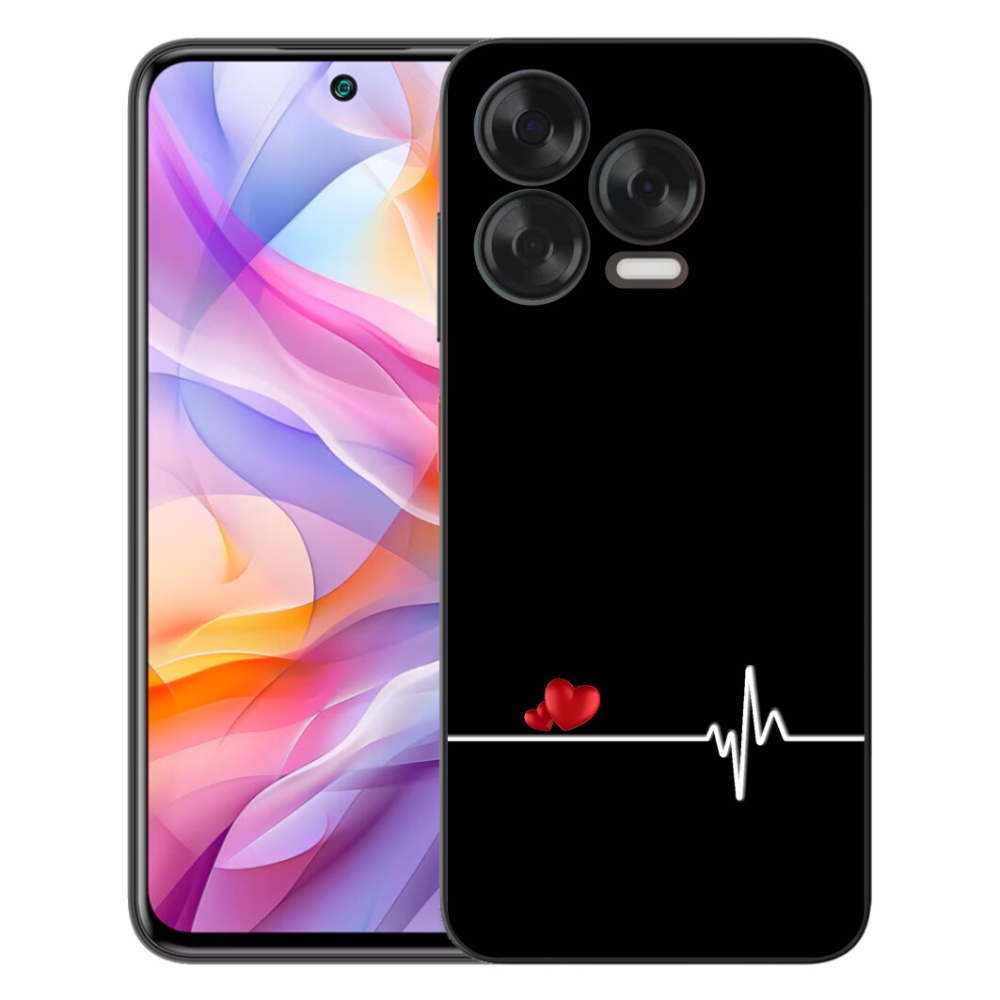 Gélový kryt mmCase na ZTE Blade V70 Vita - srdce a tep čierne pozadie