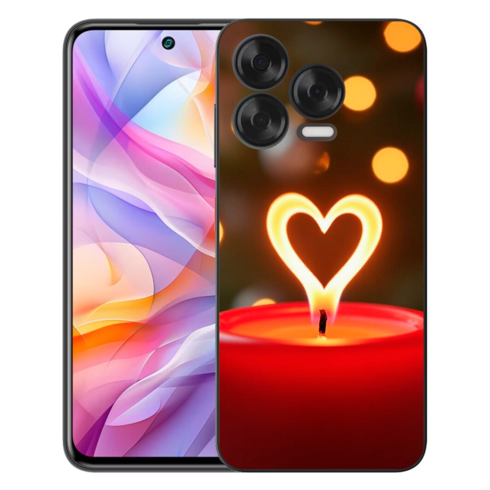 Gélový kryt mmCase na ZTE Blade V70 Vita - srdce z plameňa