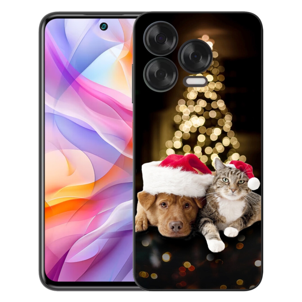 Gélový kryt mmCase na ZTE Blade V70 Vita - vianočný pes a mačka